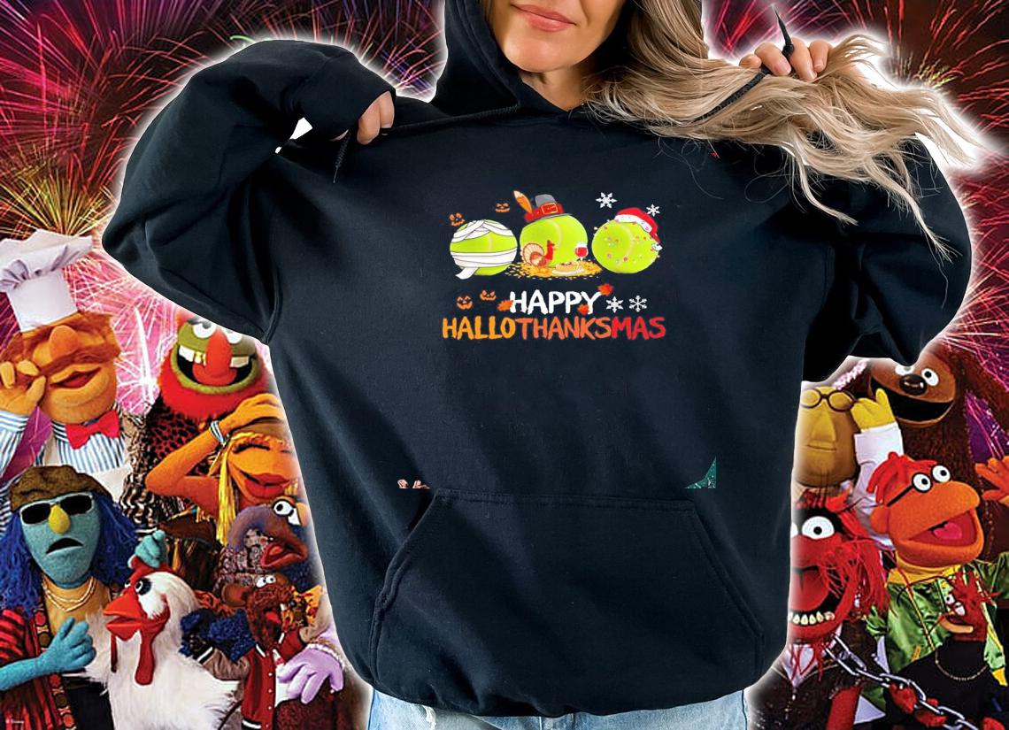 Turkey Tennis Happy Hallothanksmas Merry Christmas shirt t-shirt hoodie