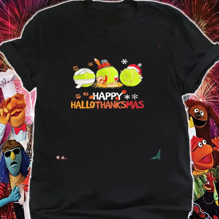 Turkey Tennis Happy Hallothanksmas Merry Christmas shirt t-shirt shirt