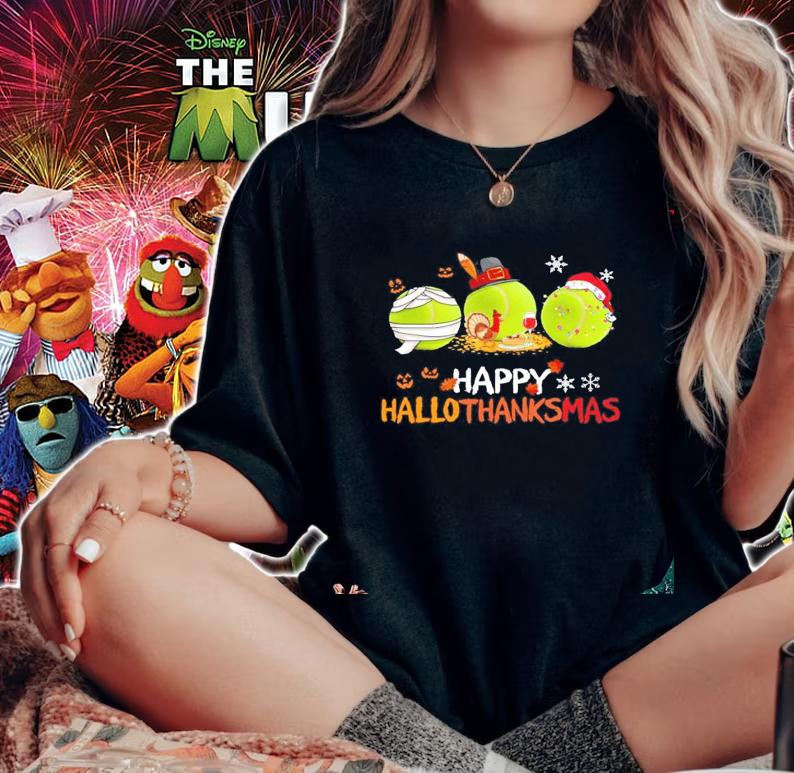 Turkey Tennis Happy Hallothanksmas Merry Christmas shirt t-shirt woman shirt