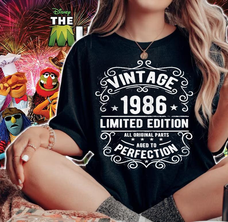 Vintage 1986 Limited Edition All Original Parts aged To Perfection T-Shirt woman shirt