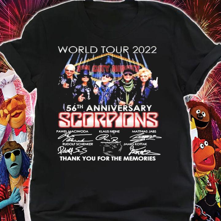 World tour 2022 56th anniversary Scorpions signatures shirt shirt