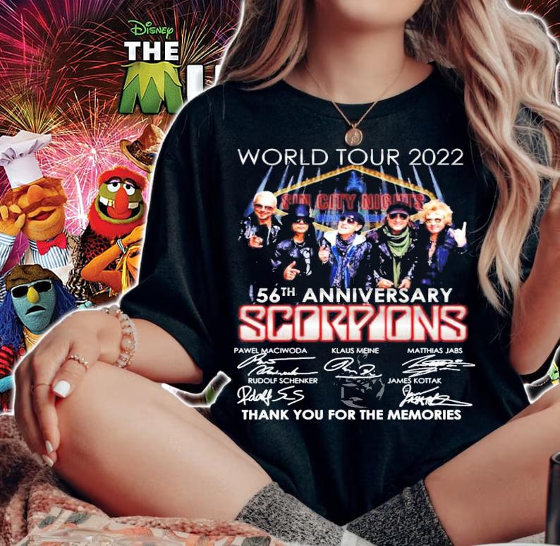 World tour 2022 56th anniversary Scorpions signatures shirt woman shirt