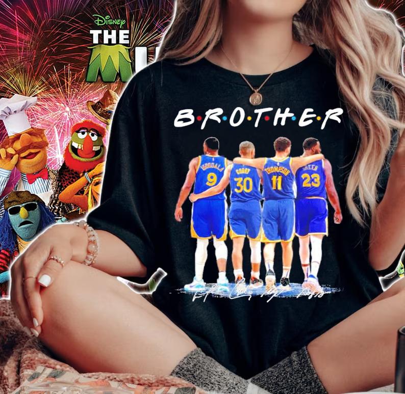 Brother Golden State Warriors Iguodala Curry Thompson Green signatures shirt