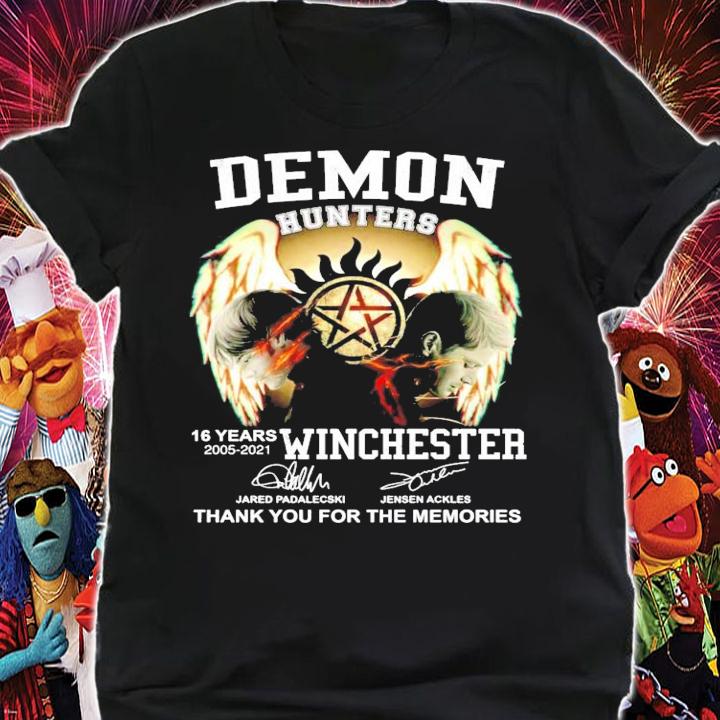 Demon Hunters 16 years 2005-2021 Winchester signature shirt shirt