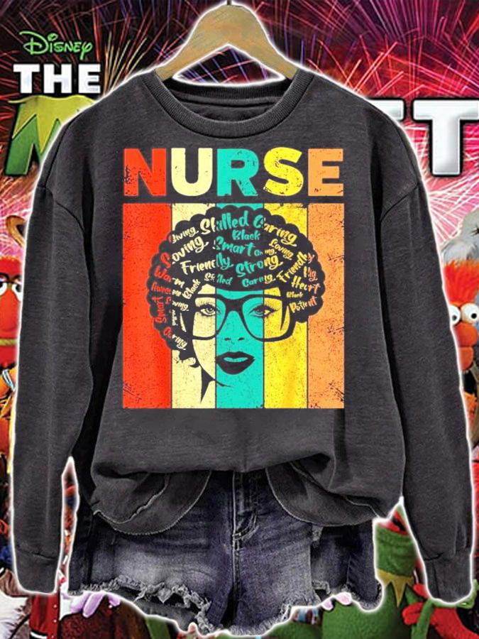 Nurse Black Toning Strong vintage shirt sweatshirt