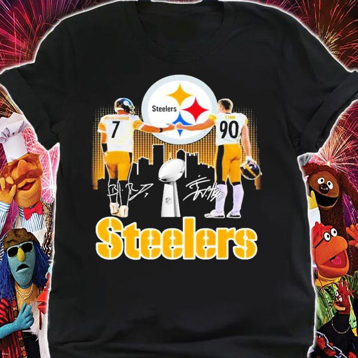 Pittsburgh Steelers Ben Roethlisberger and T. J. Watt signatures shirt shirt