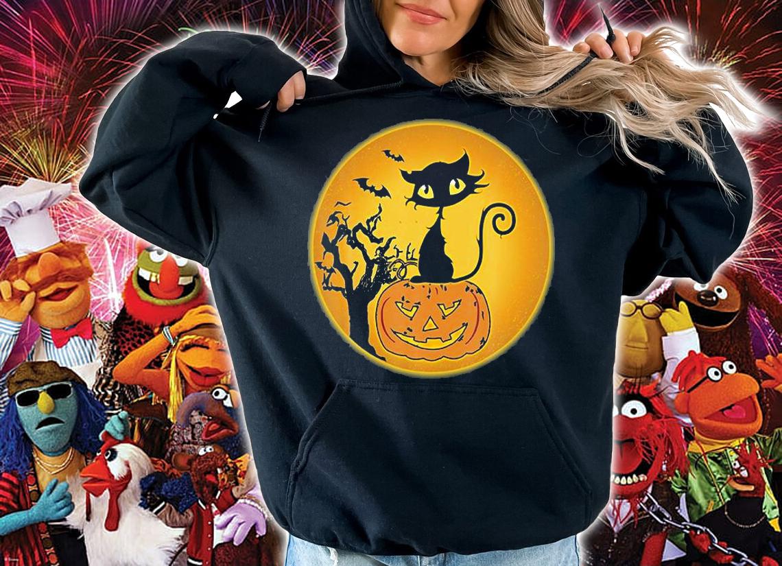 Funny Halloween Black Cat For Women Girls T-Shirt hoodie