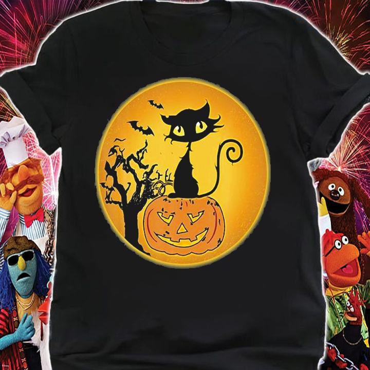 Funny Halloween Black Cat For Women Girls T-Shirt shirt