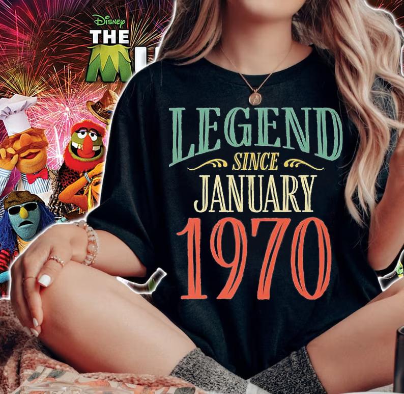 Legend Since January 1970 Birthday Design T-Shirt woman shirt