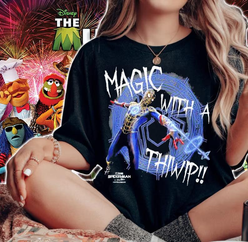 Magic with a thiwip Spider Man shirt woman shirt