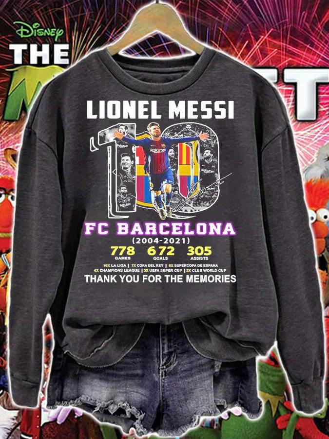 Official m10 Lionel Messi FC Barcelona 2004-2021 thank you for the memories signature shirt sweatshirt