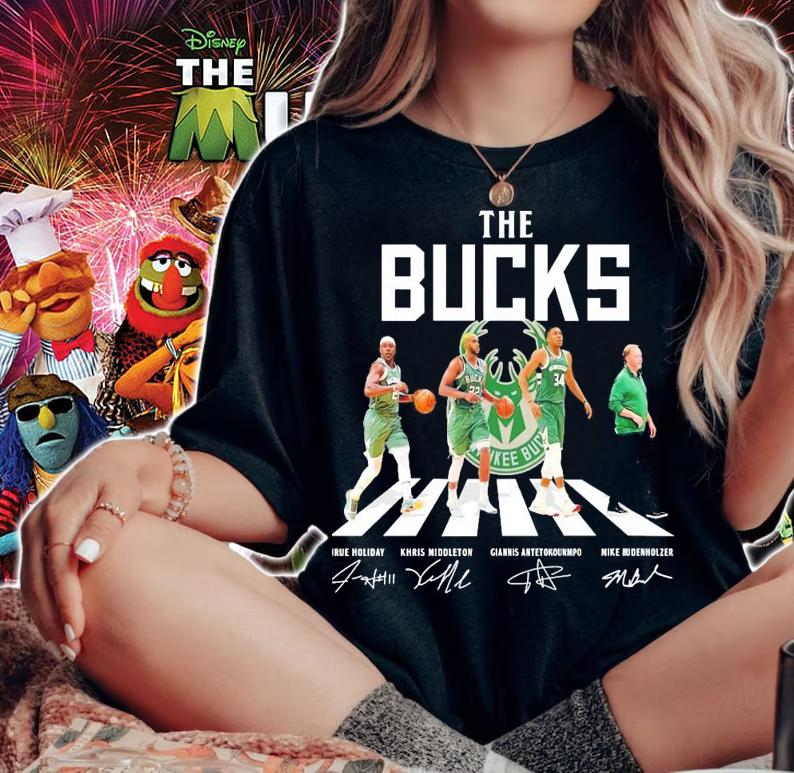 The Milwaukee Bucks Abbey Road signatures t-shirt woman shirt