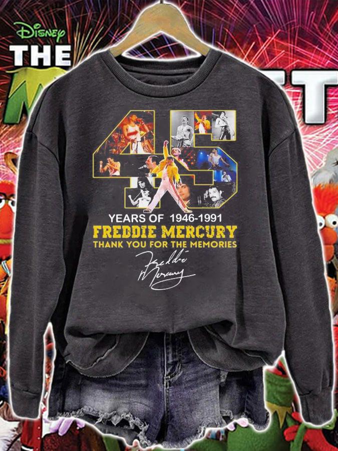 45 Years Of 1946 1991 Freddie Mercury Thank You For The Memories t-shirt