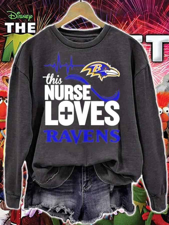 NFL Playoffs this Nurse Loves Baltimore Ravens shirt sweatshirt