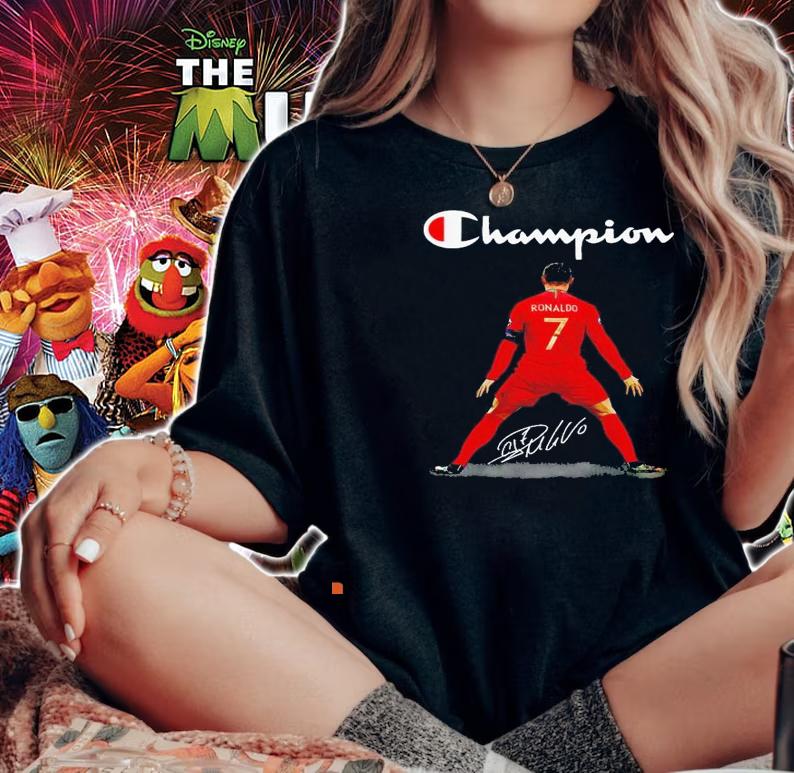 Portugal Cristiano Ronaldo Champion signature shirt woman shirt