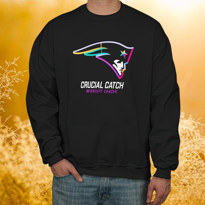 2024 Nfl Crucial Catch New England Patriots Intercept Cancer T-Shirt sweatshirt