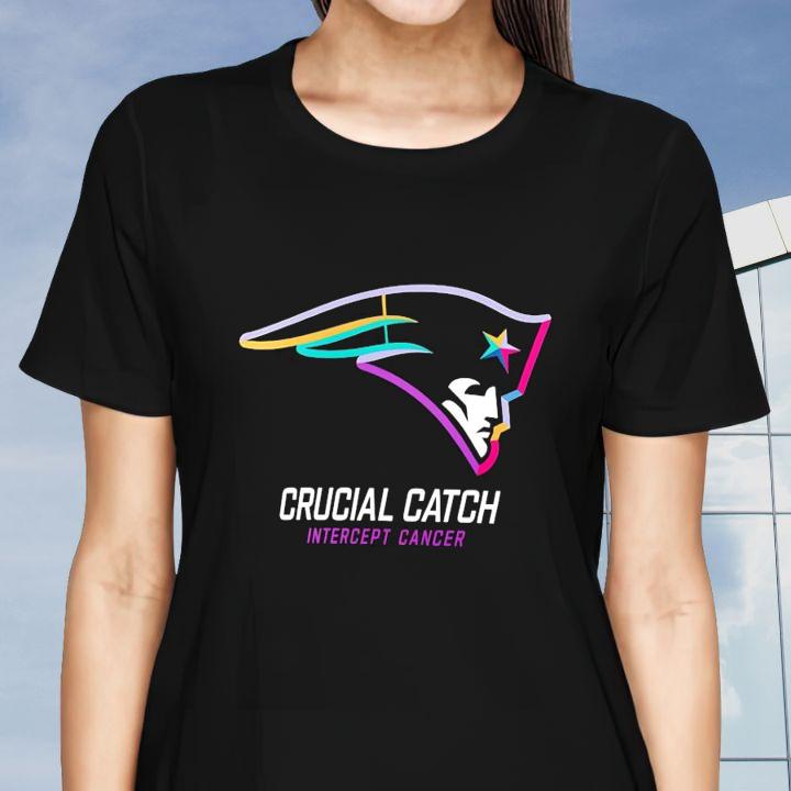 2024 Nfl Crucial Catch New England Patriots Intercept Cancer T-Shirt womenshirt