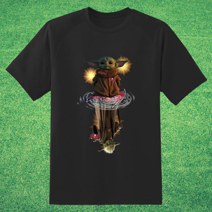 Star Wars Baby Yoda Tampa Bay Buccaneers Water Mirror Reflection T-Shirt