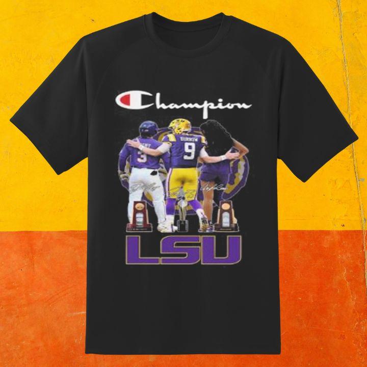 LSU Tigers Sports Teams Champion Logo Autograph T-Shirt