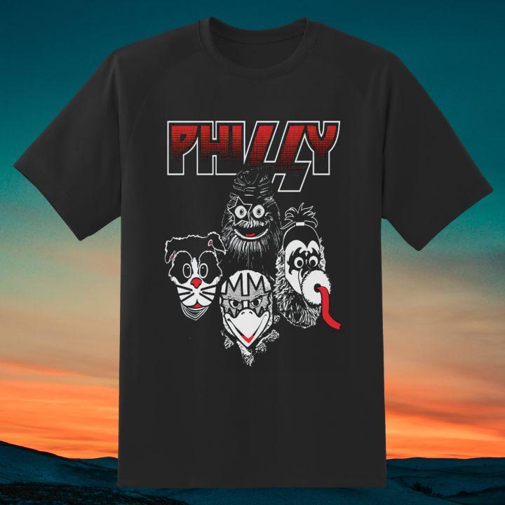 Premium Philly Mascots Sports Teams Style Kiss Band T-Shirt