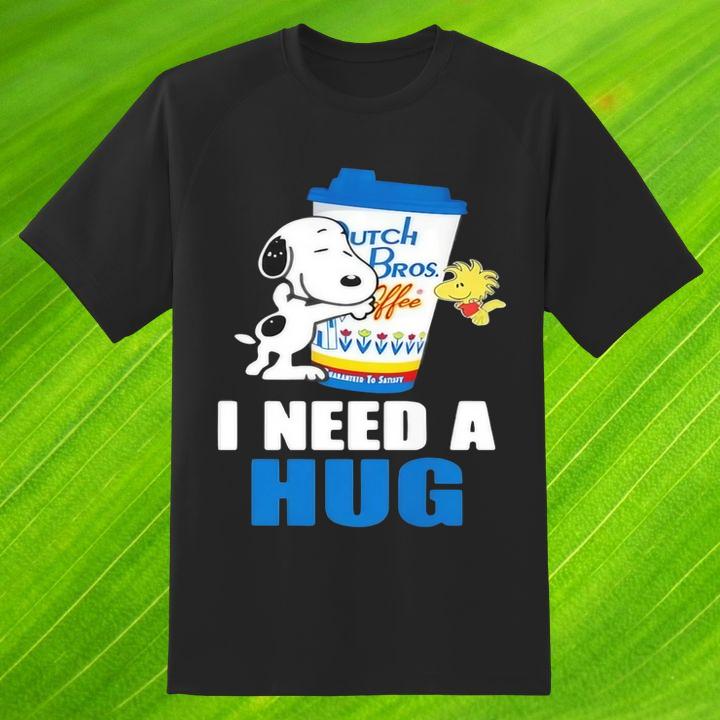 Dutch Bros Coffee Snoopy Woodstock I Need A Hug T-Shirt