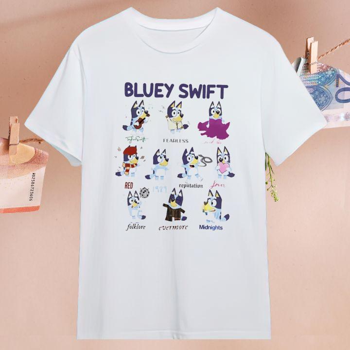 Bluey Swift Eras Tour Taylor Album Songs Version Bluey Muffin Heeler Shirt
