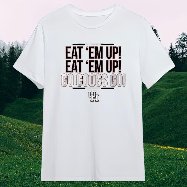 Eat 'Em Up Eat 'Em Up Go Coogs Go Houston Cougars Logo T-Shirt