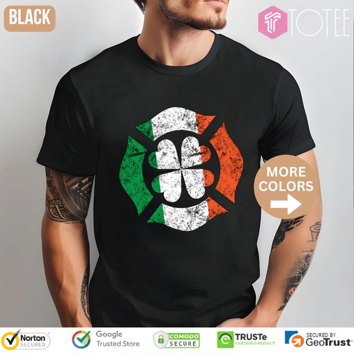 Fire Dept St. Patrick's Day Irish Shamrocks Firefighter T-Shirt