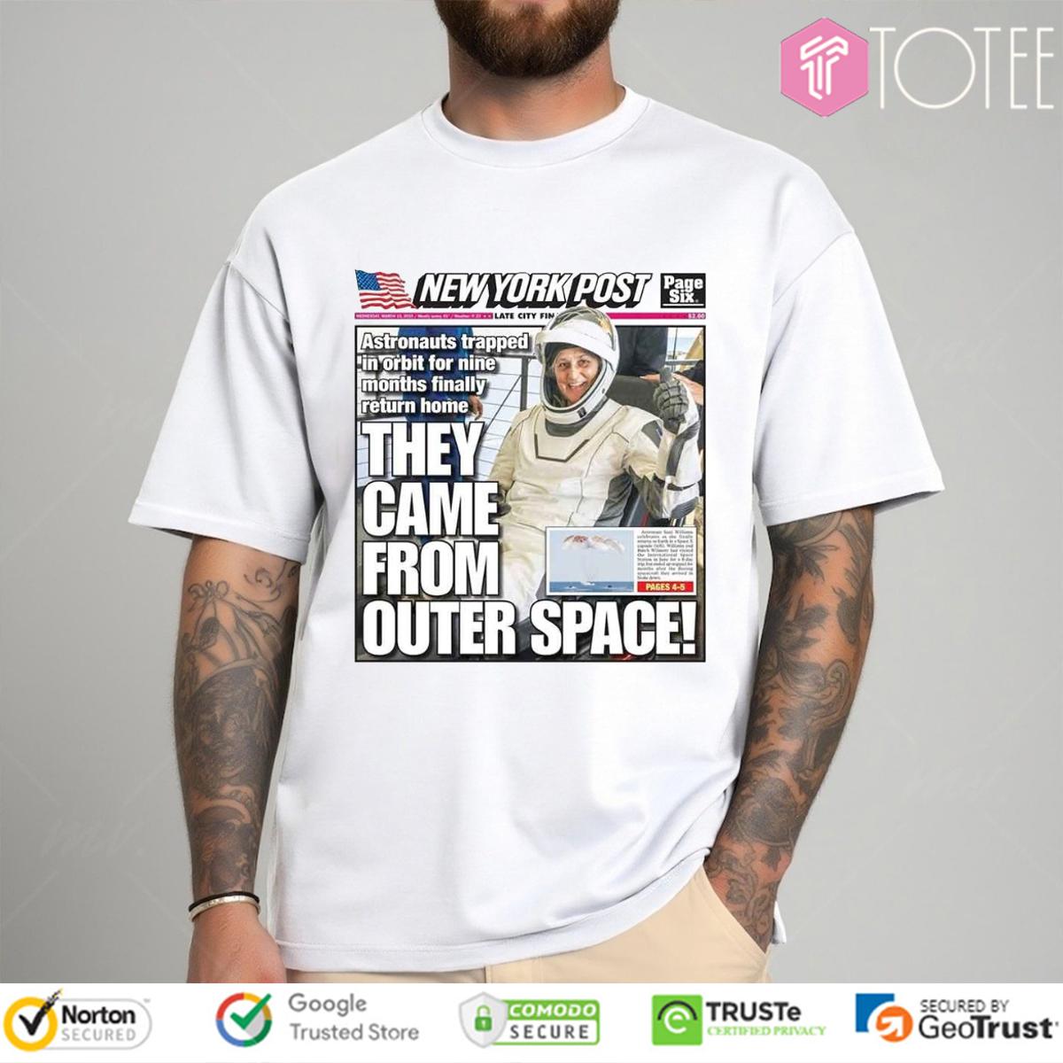 New York Post Astronauts They Come From Outer Space T-Shirt