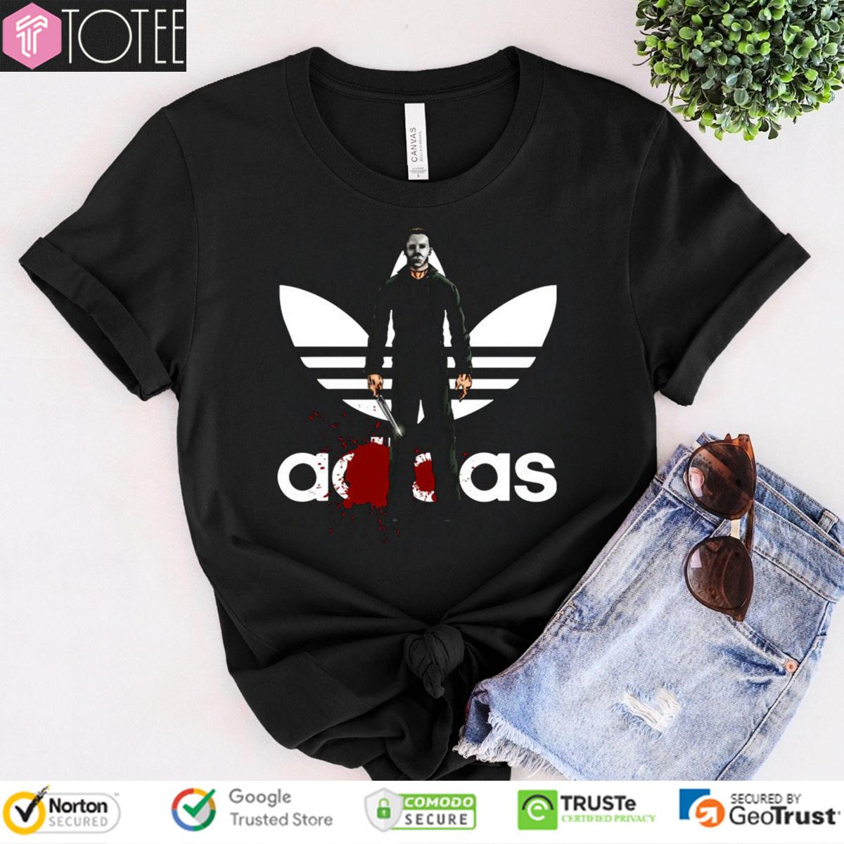 Michael Myers Parody Adidas Logo T-Shirt