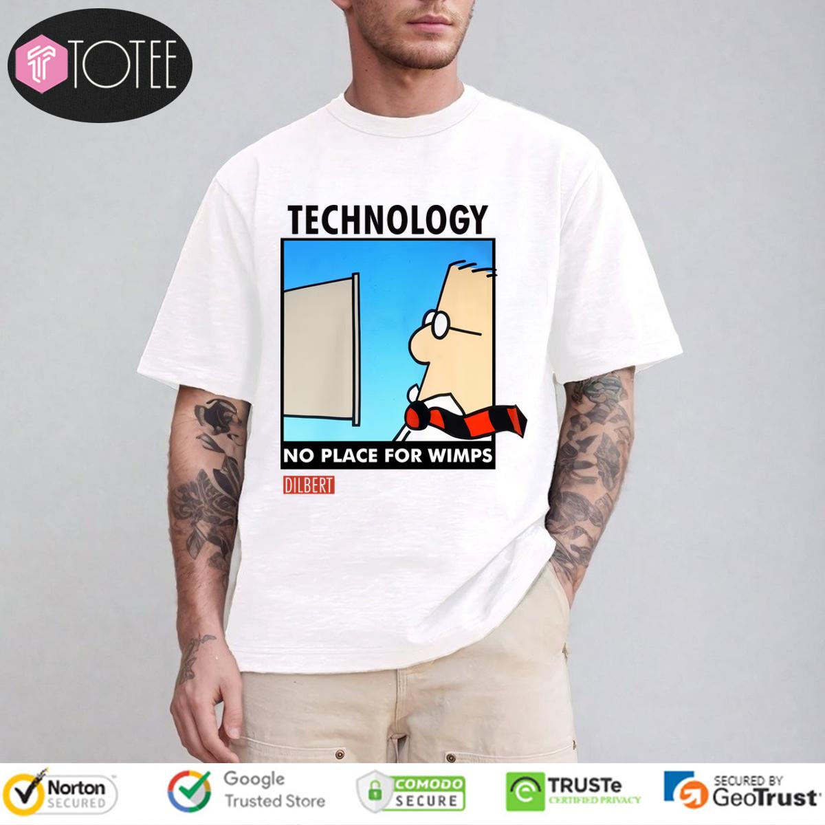 Dilbert Shirt: Conquer Tech Challenges - Show Your Grit Today!