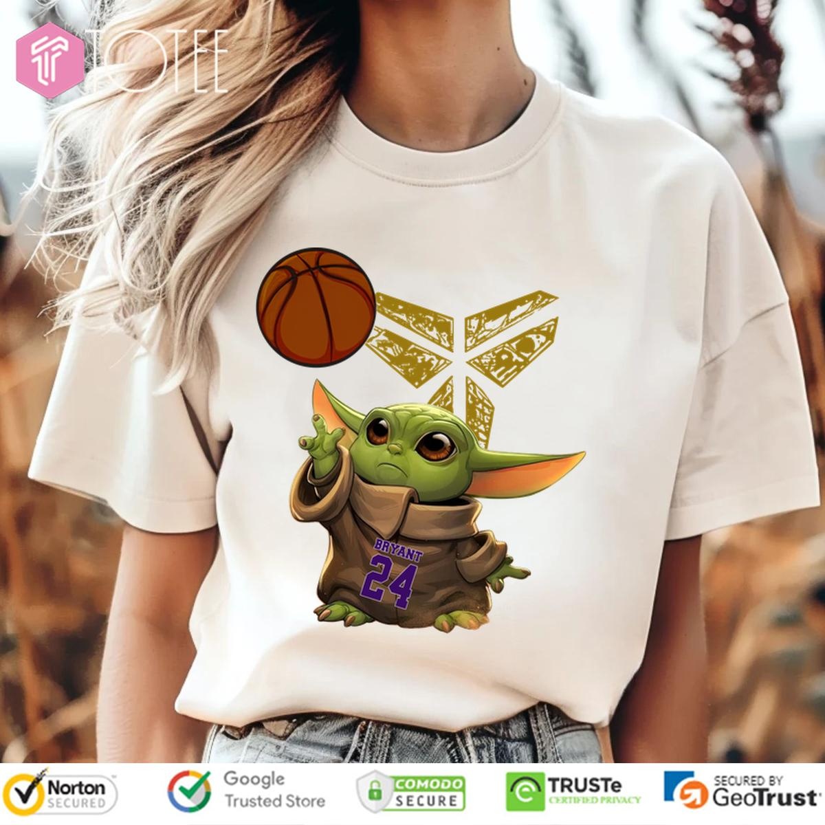 Baby Yoda Kobe Bryant 24 Basketball Rip T-shirt